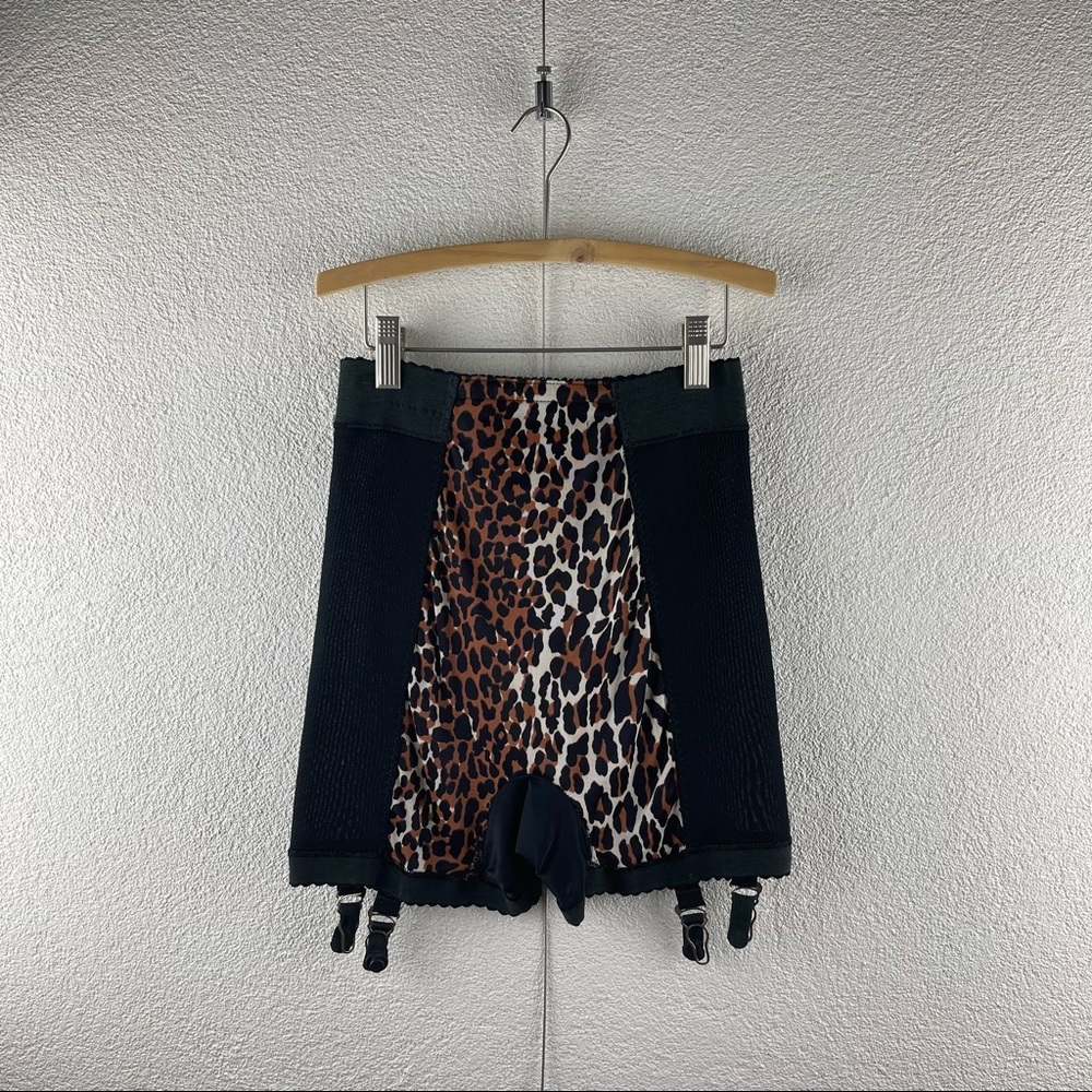 Vintage l 60s XS Animal Leopard Print Burlesque Rockabilly Pinup Girdle Garters